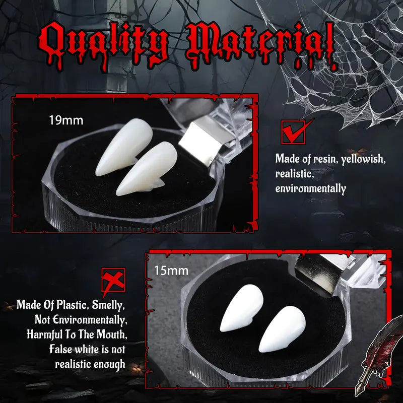 Creepy Reusable Vampire Fangs Denture Set