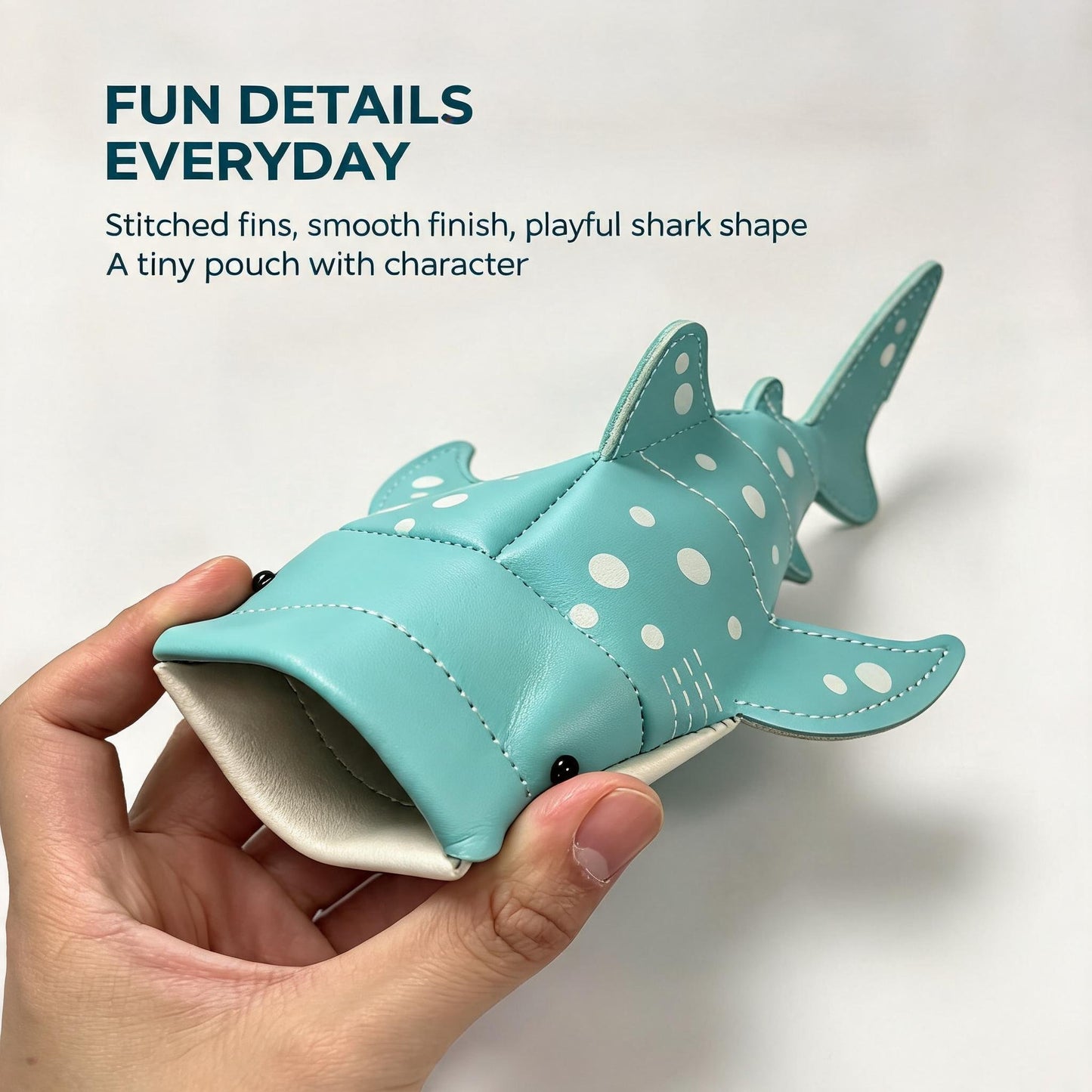 🦈🌊Cute Whale Shark Shaped Pouch | Novelty PU Leather Glasses & Small Essentials Storage Bag 🌊