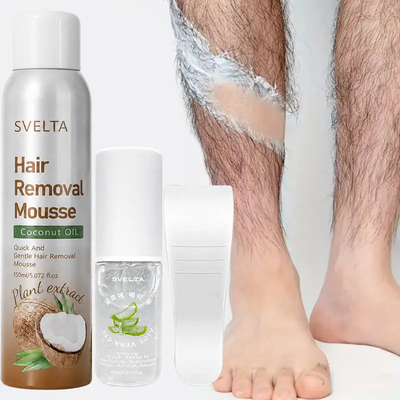 Hair Removal Mousse Kit for Legs, Arms & Underarms