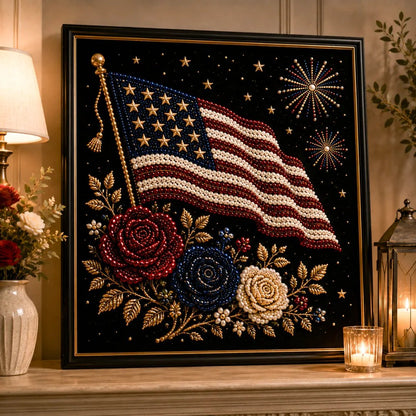 🔥LAST DAY 50% OFF - 🦅America 250th Anniversary Pearl Art Kit – Stars & Stripes Skyline Limited Edition