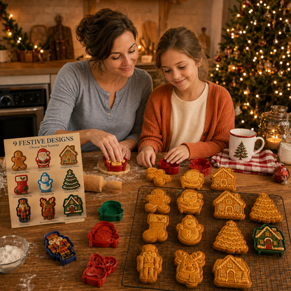 🎄Christmas Mini Pie Mold Collection – 9 Reusable Embossed Holiday Designs
