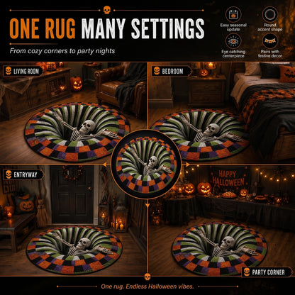 👻 3D Vortex Round Rug- Halloween Room Decor