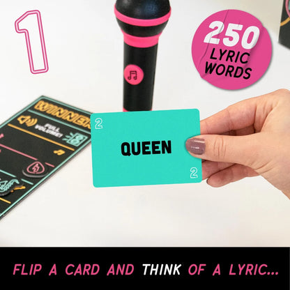 🎤 Grab The Mic! Karaoke Party Game Perfect for Non-Singers | Foam Mic, 125 Word Cards, Game Board & Tokens Included