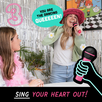 🎤 Grab The Mic! Karaoke Party Game Perfect for Non-Singers | Foam Mic, 125 Word Cards, Game Board & Tokens Included