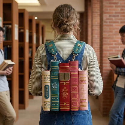 Vintage Stacked Book Novelty Handbag