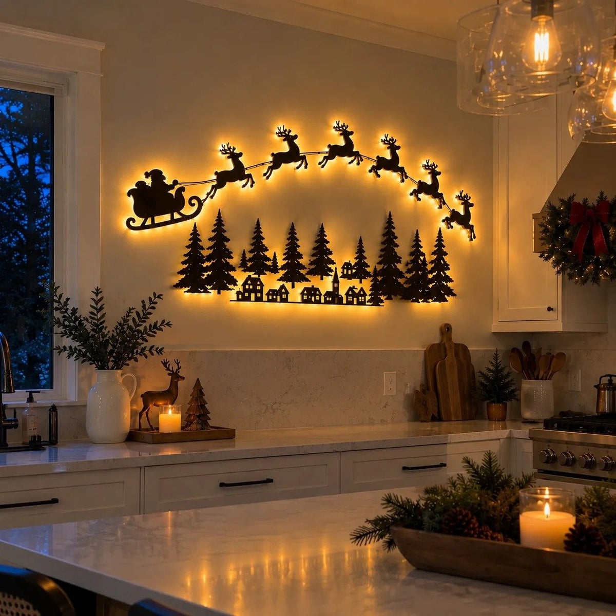 🎄 Christmas Glow Wall Silhouette Lights