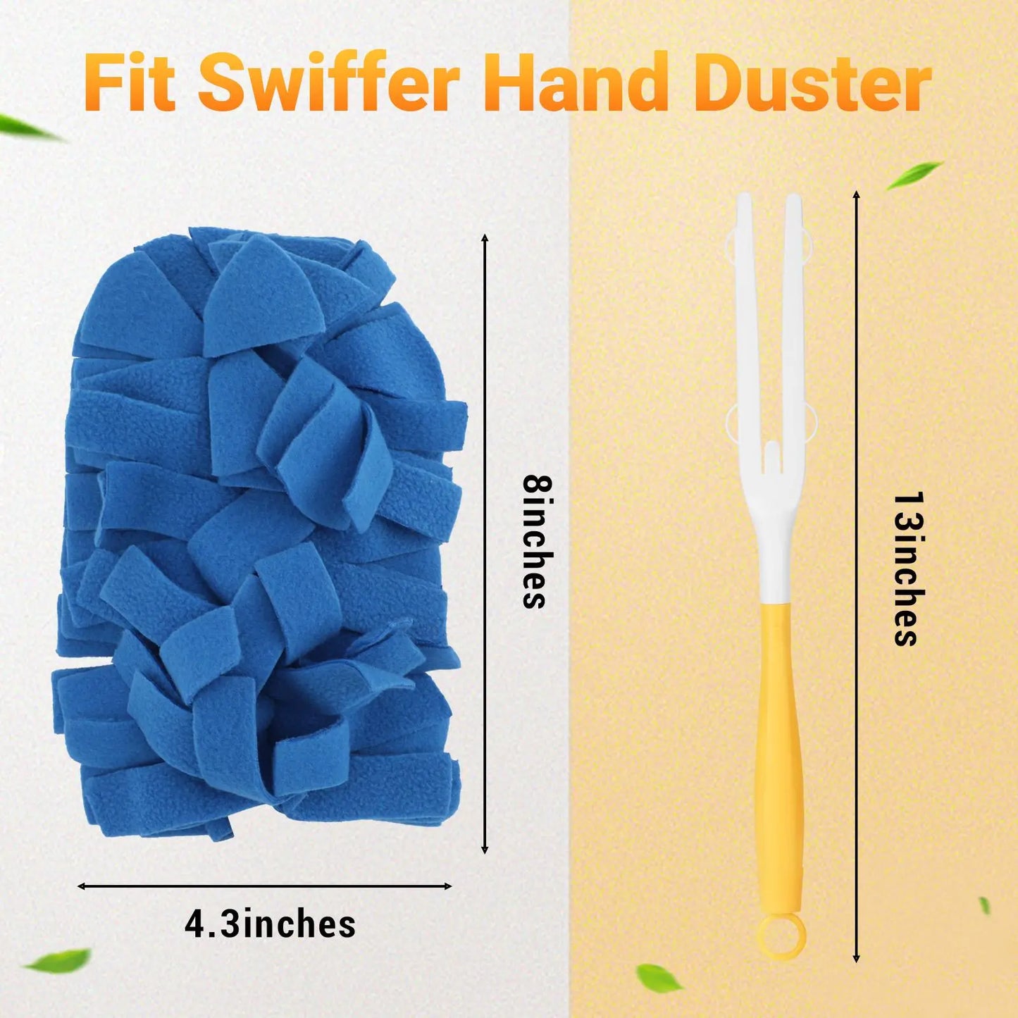 6-Pack Reusable Electrostatic Duster Refills with Handle – 360° Flexible Microfiber Dust Cleaner for Furniture, Ceiling Fans & Blinds