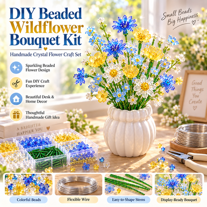 🌼✨DIY Beaded Wildflower Bouquet Kit – Handmade Crystal Flower Craft Set🌸✨