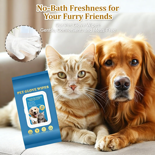 20Pcs Deodorizing Pet Glove Wipes