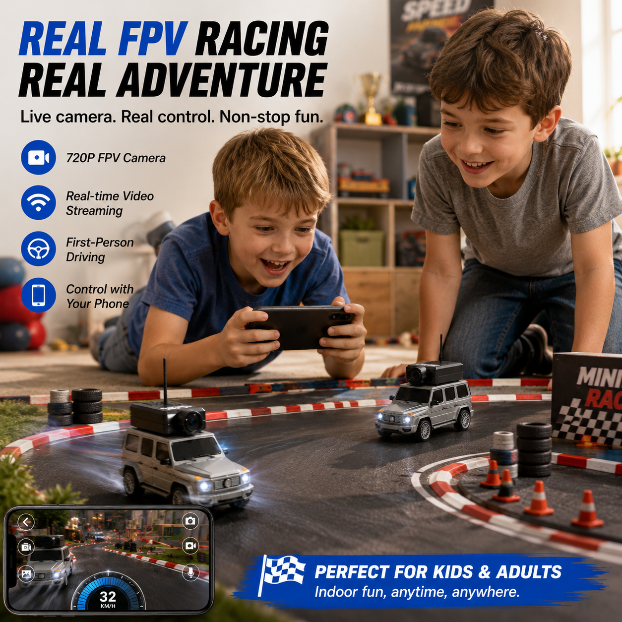 🚗 50% OFF Mini FPV RC Camera Car | 720P WiFi APP Control