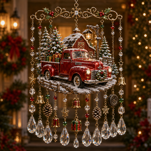 🎁Christmas Crystal Wind Chime for Porch & Garden Decor