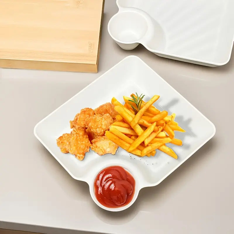 4pcs Divided Snack Plate Set