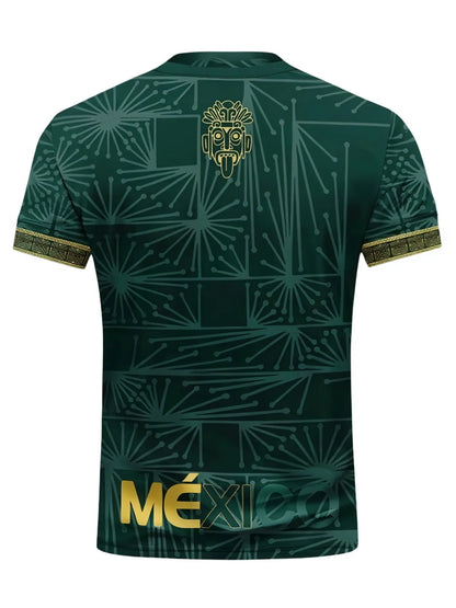 Mexican Aztec Totem Print Loose T-Shirt, Breathable Sports Short Sleeve Athletic T-Shirt, Comfortable Casual Wear, Top for Gym and Daily Use
