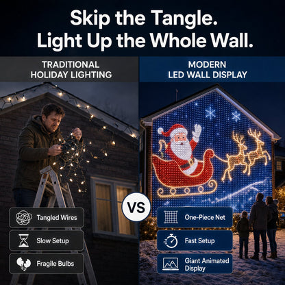 🎄✨Christmas LED House Net & Smart Outdoor Wall Curtain Light
