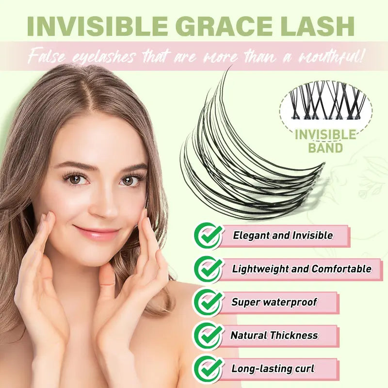 DIY Lashes Clusters Invisible Band Natural Soft Waterproof Lash Extension