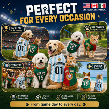 ⚽🐾 2026 North America Football Fan Pet Jersey
