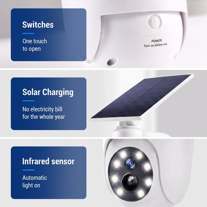 🎉Solar-Powered Simulated Surveillance Camera Street Light