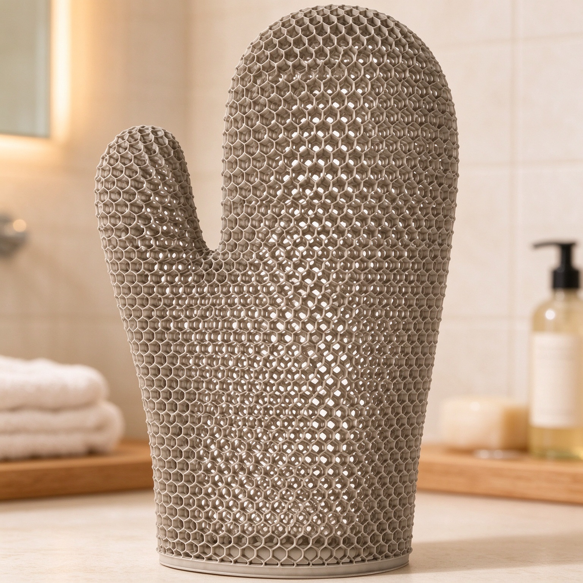 Honeycomb mesh shower scrub gloves