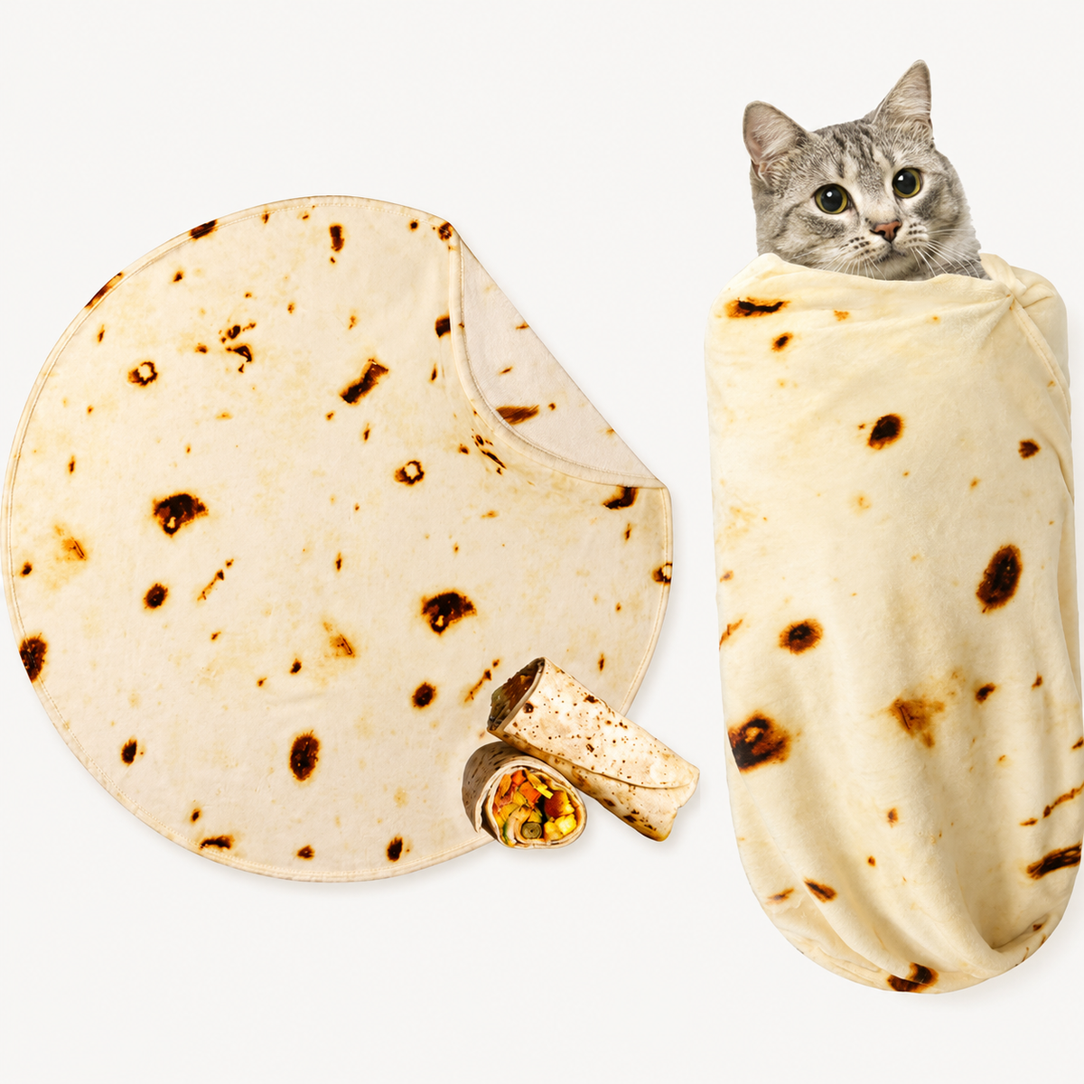 🔥 Limited-Time 49% OFF😍🍕 Realistic Food Blanket | Pizza, Donut & Tortilla Cozy Throw 🍩🌯