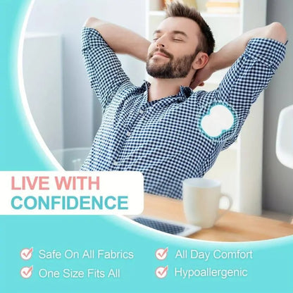 Invisible, Breathable, Disposable Underarm Sweat Pads — Daily Use, Fitness, Travel
