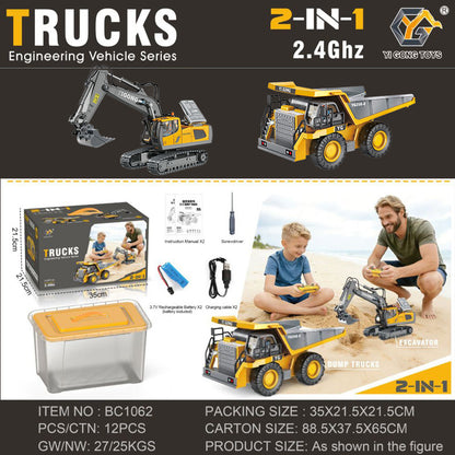 🚜2.4G Alloy RC Construction Team 1:20 Scale – 🏗️Big Remote Control Truck Fleet Toy for Boys (Free Shipping✈️)