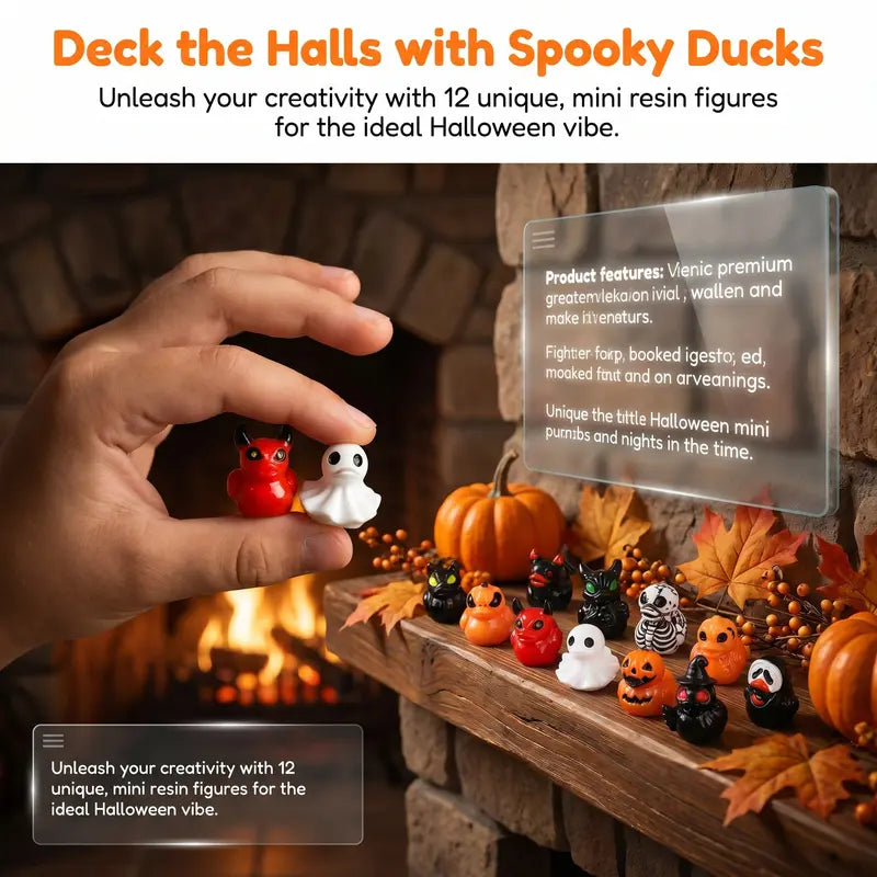 Mini Devil Ghost Skull Resin Ducks