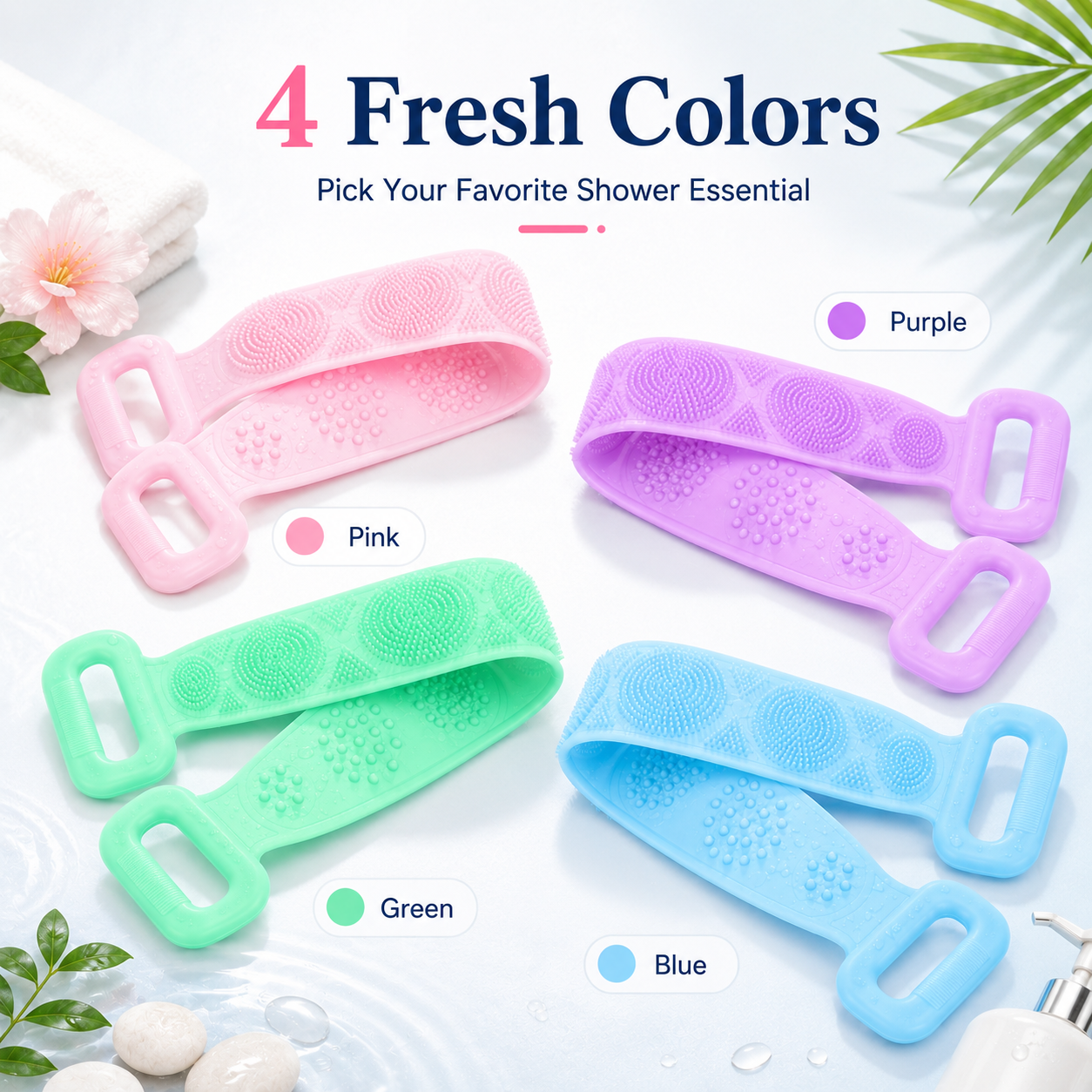 Silicone Body Scrubber Belt – Deep Cleanse & Exfoliate🧼