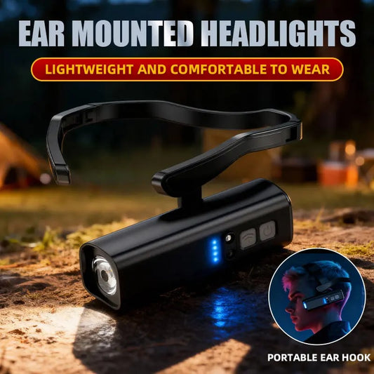 🏆 65K+ SOLD! 🌟Ear-Mounted Motion Sensor Headlamp – Ear-Mounted, Motion Sensor, Multi-Use Brightness 🌙🔧
