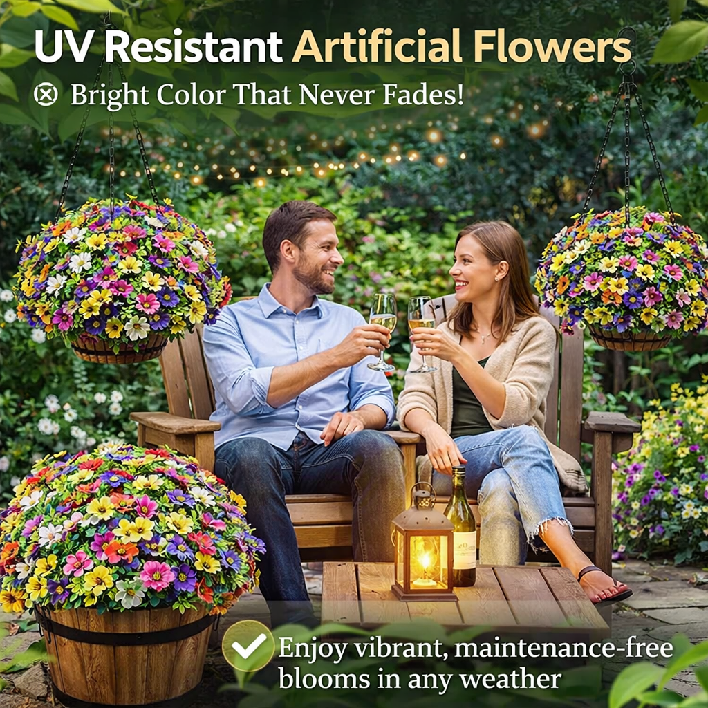 🌱🌺UV Resistant Colorful Artificial Flower