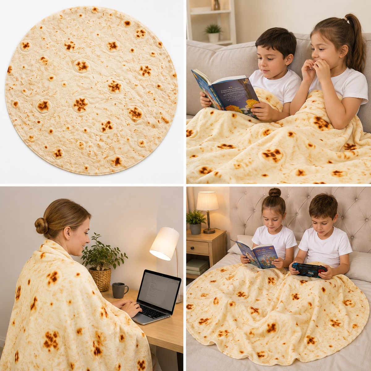 🔥 Limited-Time 49% OFF😍🍕 Realistic Food Blanket | Pizza, Donut & Tortilla Cozy Throw 🍩🌯
