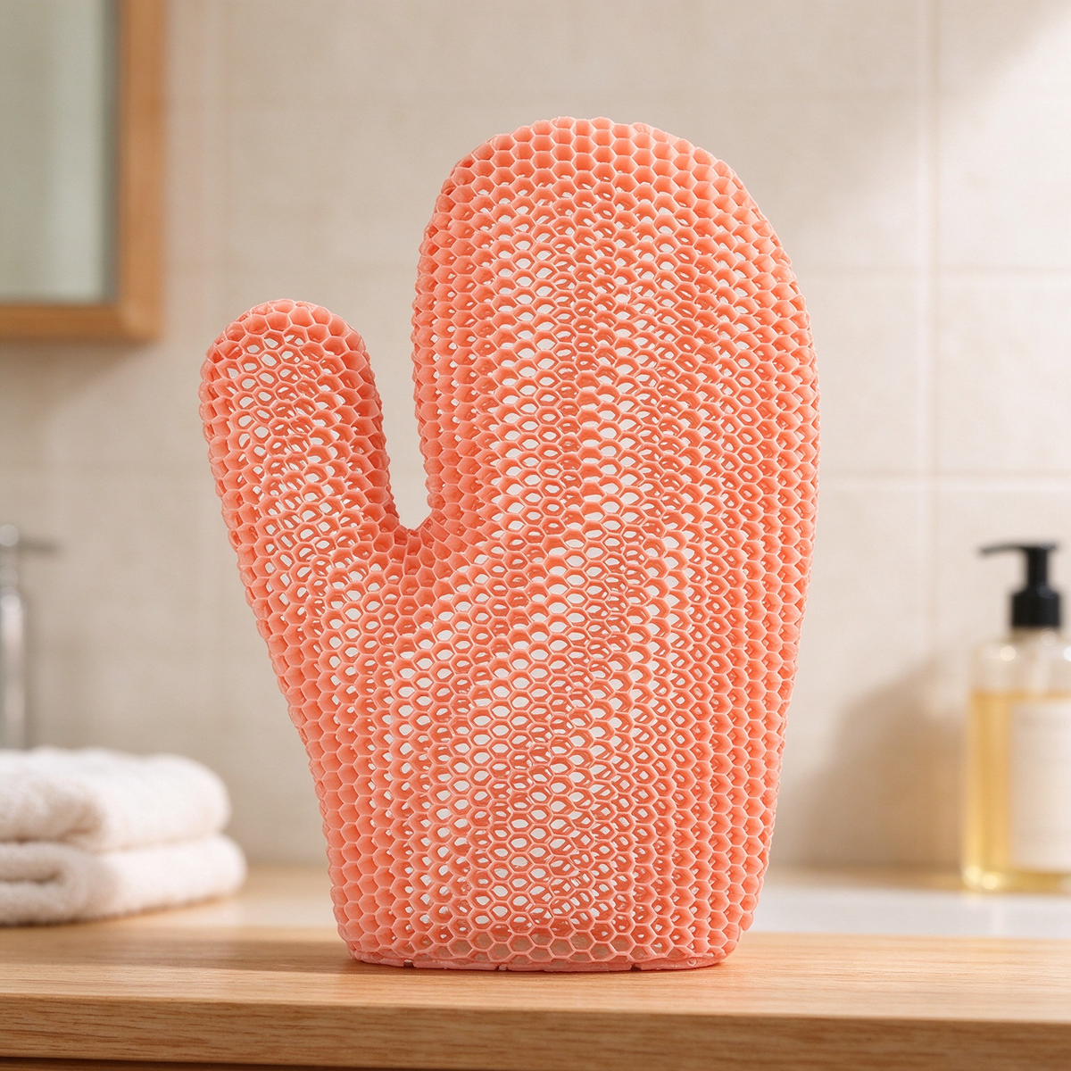 Honeycomb mesh shower scrub gloves