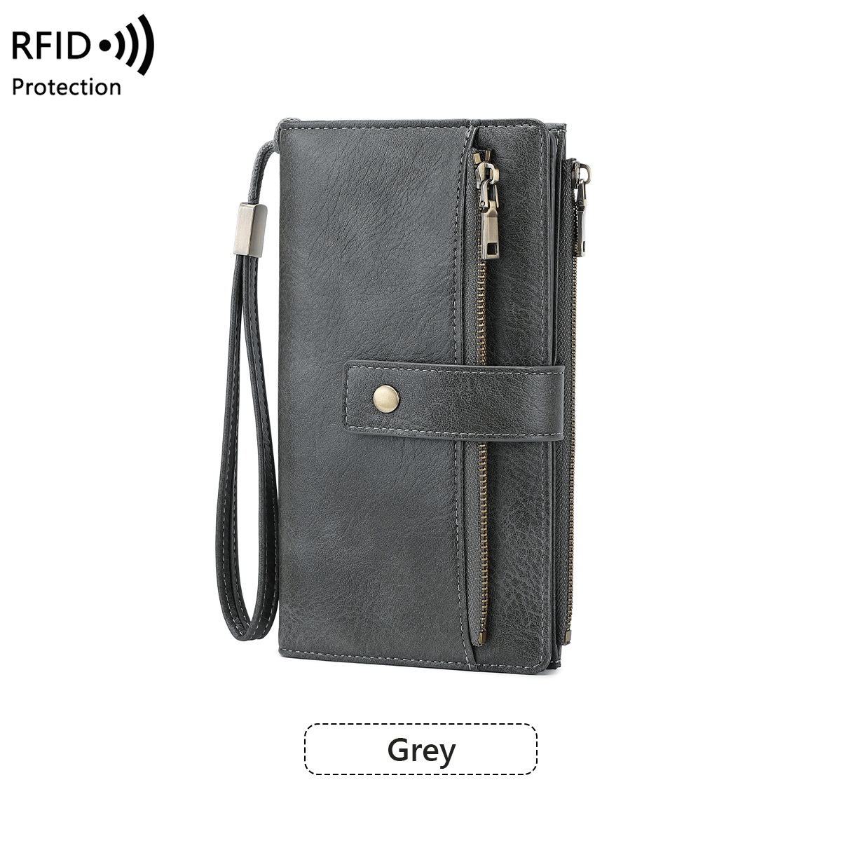 Women's long wallet, stylish clutch, elegant solid color RFID blocking leather wallet👛