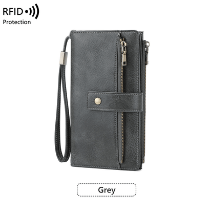Women's long wallet, stylish clutch, elegant solid color RFID blocking leather wallet👛