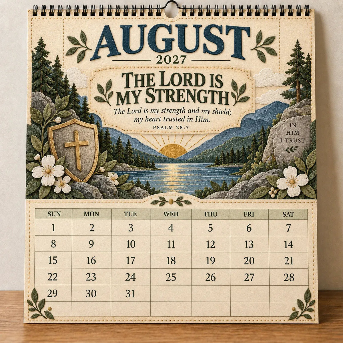 ✝️ 2027 Psalms Wall Calendar | Monthly Scripture & Christian Artwork