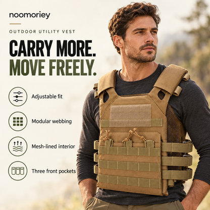 🎒 Lightweight Adjustable Utility Vest – Outdoor Multi-Pocket Chest Bag