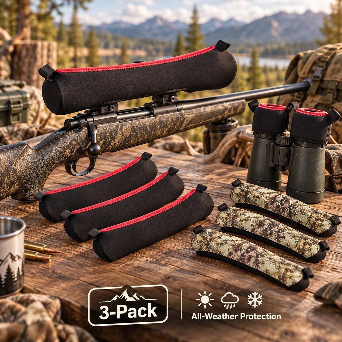 🎯 3-Pack Neoprene Scope Covers – Water-Resistant, Scratch-Protective Optical Gear Covers for Outdoor Adventures 🛡️
