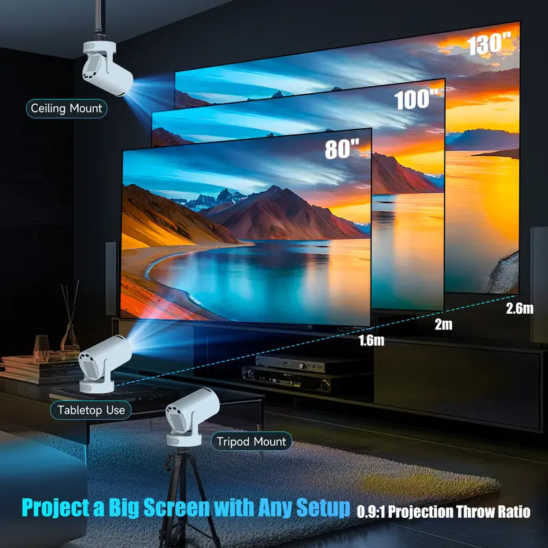 HY300Pro+ Mini Projector (10000:1 CR, 290ANSI Lumens)