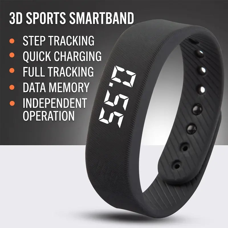Fitness Tracker with Silent Alarm, Waterproof Band, Step Counter