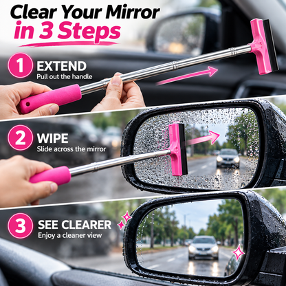 🚗 Telescopic Car Side Mirror Wiper – Extendable Rain Water Squeegee