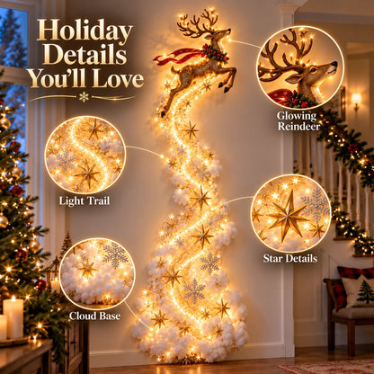 🎄 Christmas Magic LED Train Wall Light | Santa Holiday Wall Decoration