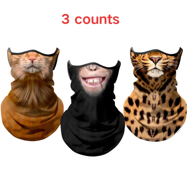 Unisex 3D Animal Print Ice-Silk Tube Neck Gaiter Bandana
