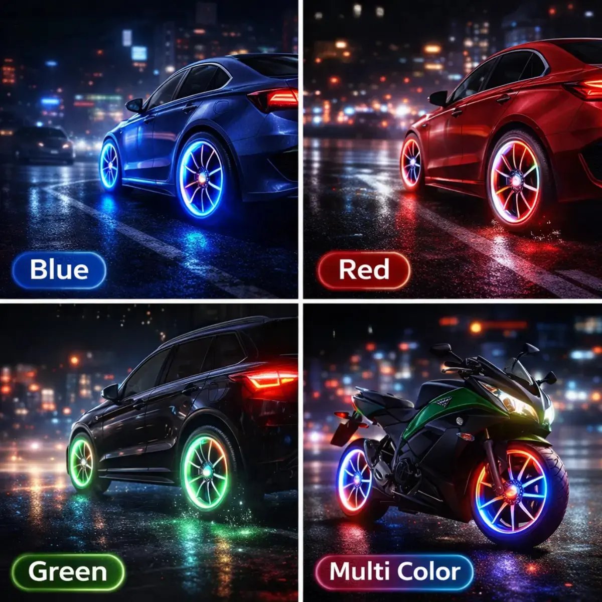 ✨ Motion-Activated LED Tire Valve Caps – Waterproof Auto-Glow Wheel Lights 🚗💥