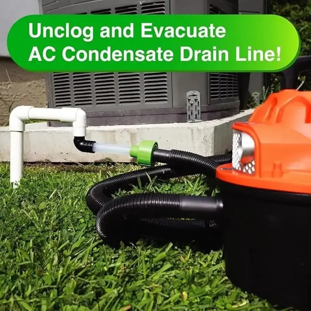 🔥HOT SALE 49% OFF🧼AC Drain Line Cleaner Tool – Drain Clog Remover Adapter, Universal Wet/Dry Vac Attachment for Clearing AC Condensate Drain Lines, Clear Visibility Cleaning Kit✨