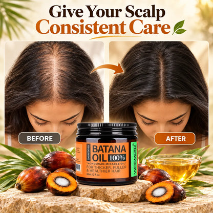 🎁100% Pure Batana Oil for Hair – Moisturizing & Conditioning Hair Oil for Softness, Shine & Frizz Control