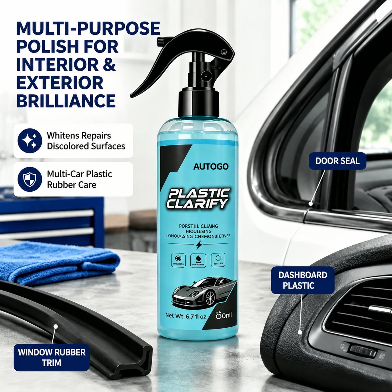 ✨🚗High‑Performance Car Plastic & Rubber Trim Restorer Spray