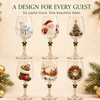 🔥🎁Christmas 3D Wine Glass Collection Gift Box Set✨