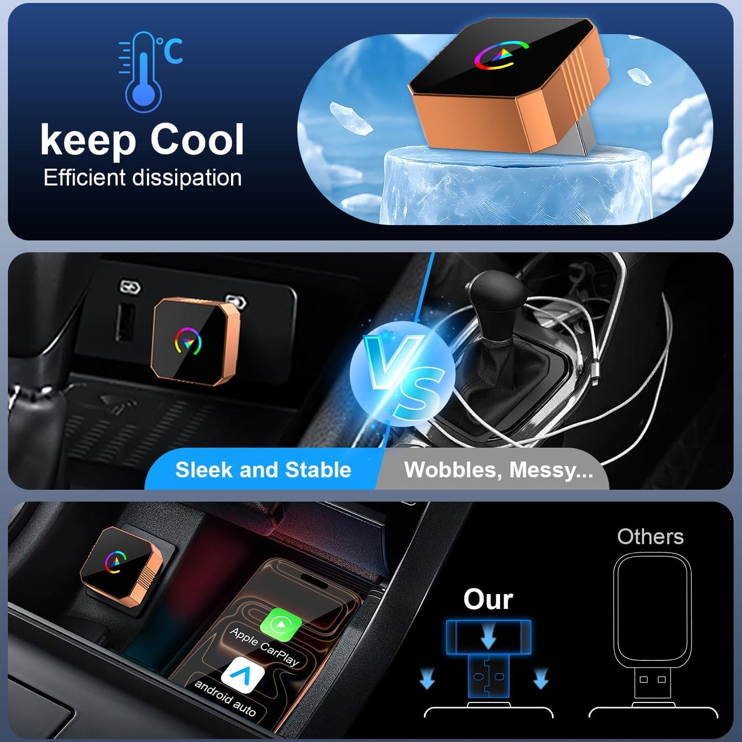 🚗 无线 CarPlay 和 Android Auto 适配器 – 让驾驶更智能、更安全、更自由！📱✨ 