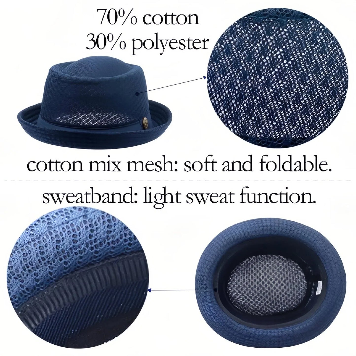 😎Summer Breathable Mesh Pork Pie Hat