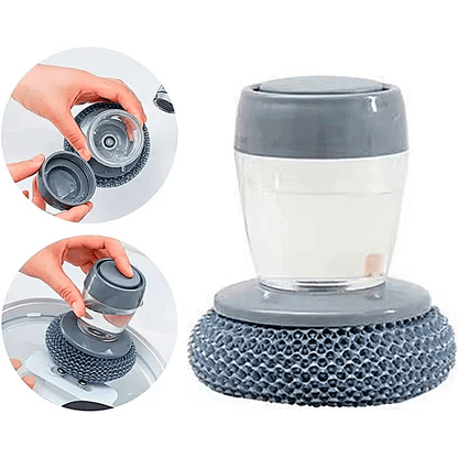 🏆Flash Sale⚡ 50K+ SOLD! 🧽 Comfort Grip Soap Dispensing Kitchen Scrub