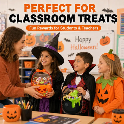 🎃 Halloween Treat Bags with Handles – Pumpkin & Witch Cauldron Goodie Bags for Kids, Candy & Party Favors